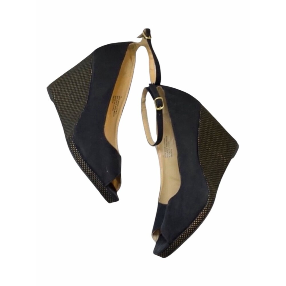 Torrid Black Peep Toe Wedge Sandals Size 10